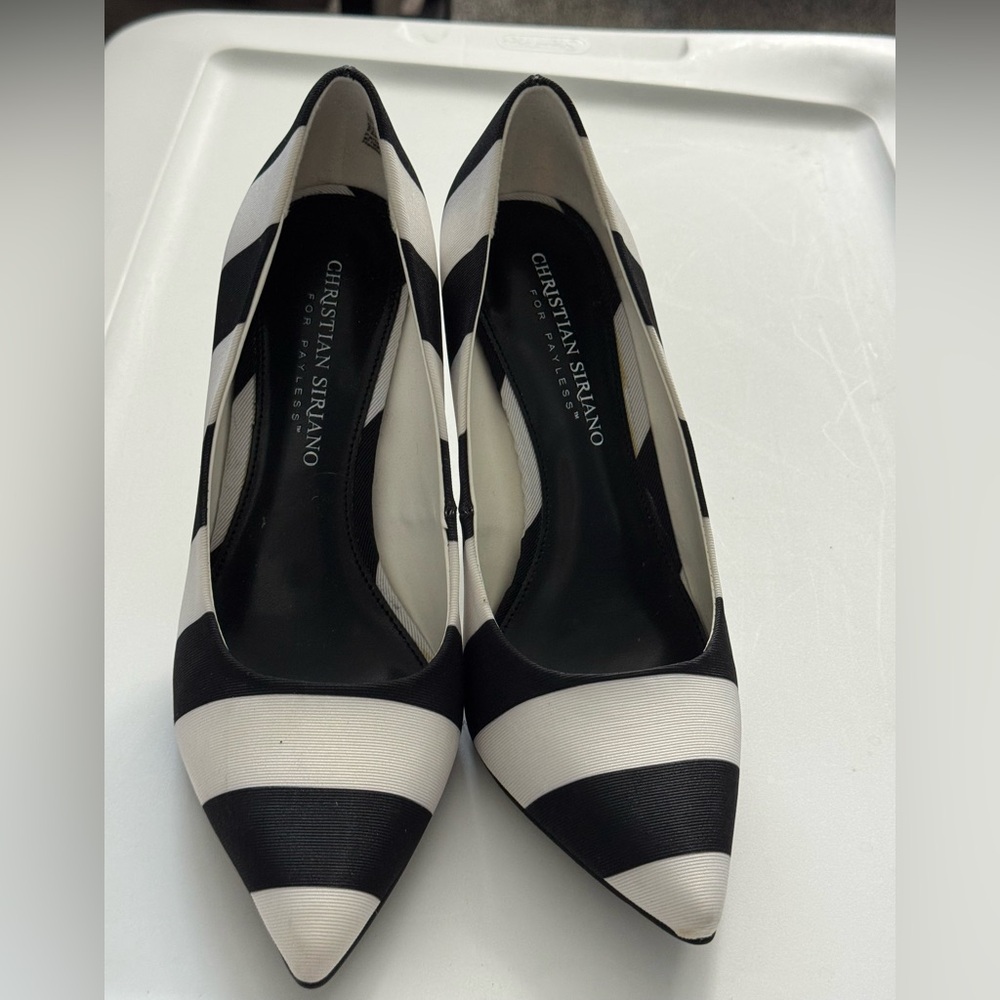 Christian Siriano Black and White Heels